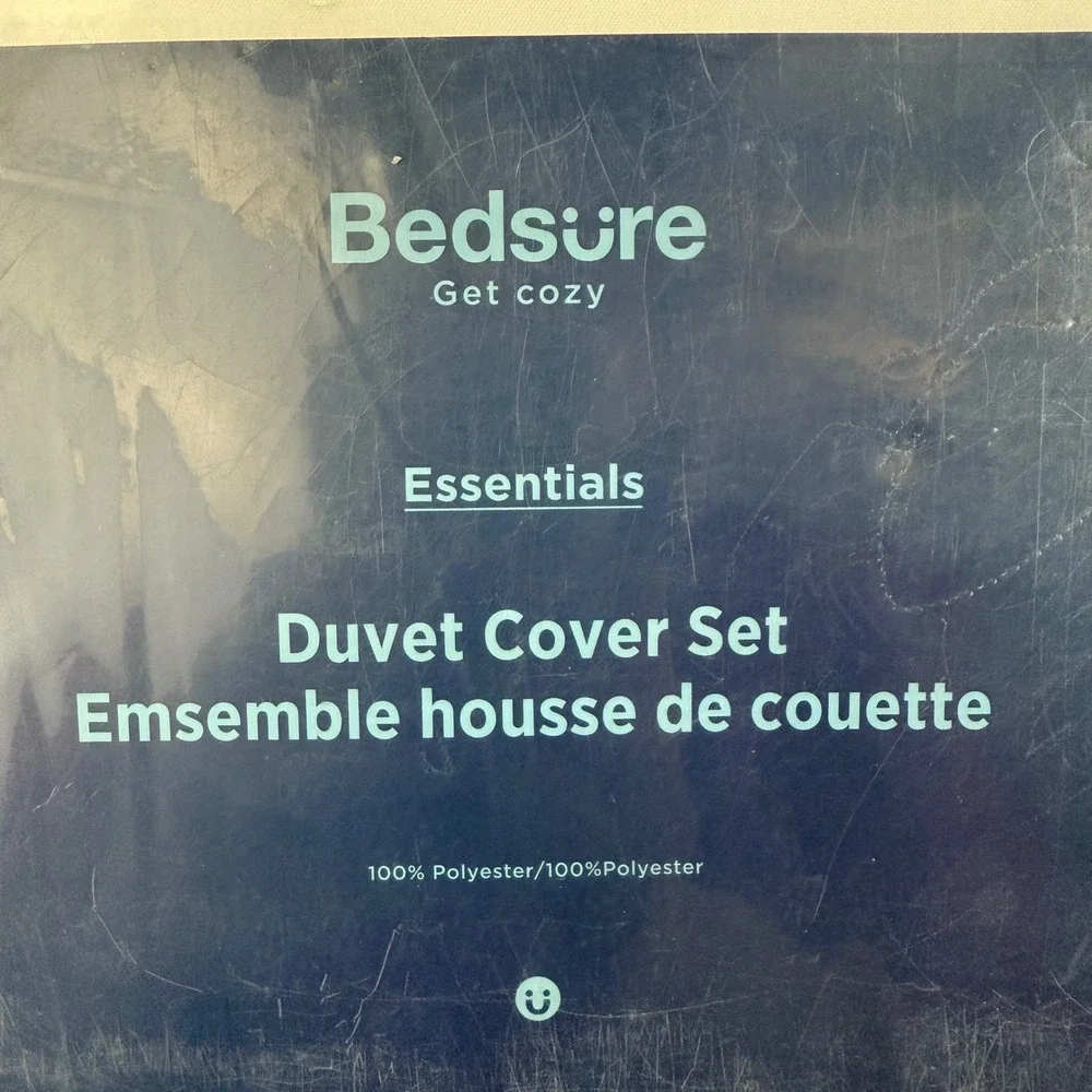 Bedsure Get‎ Cozy Duvet Cover Set Queen Size 90x90 Inch White 3 Piece